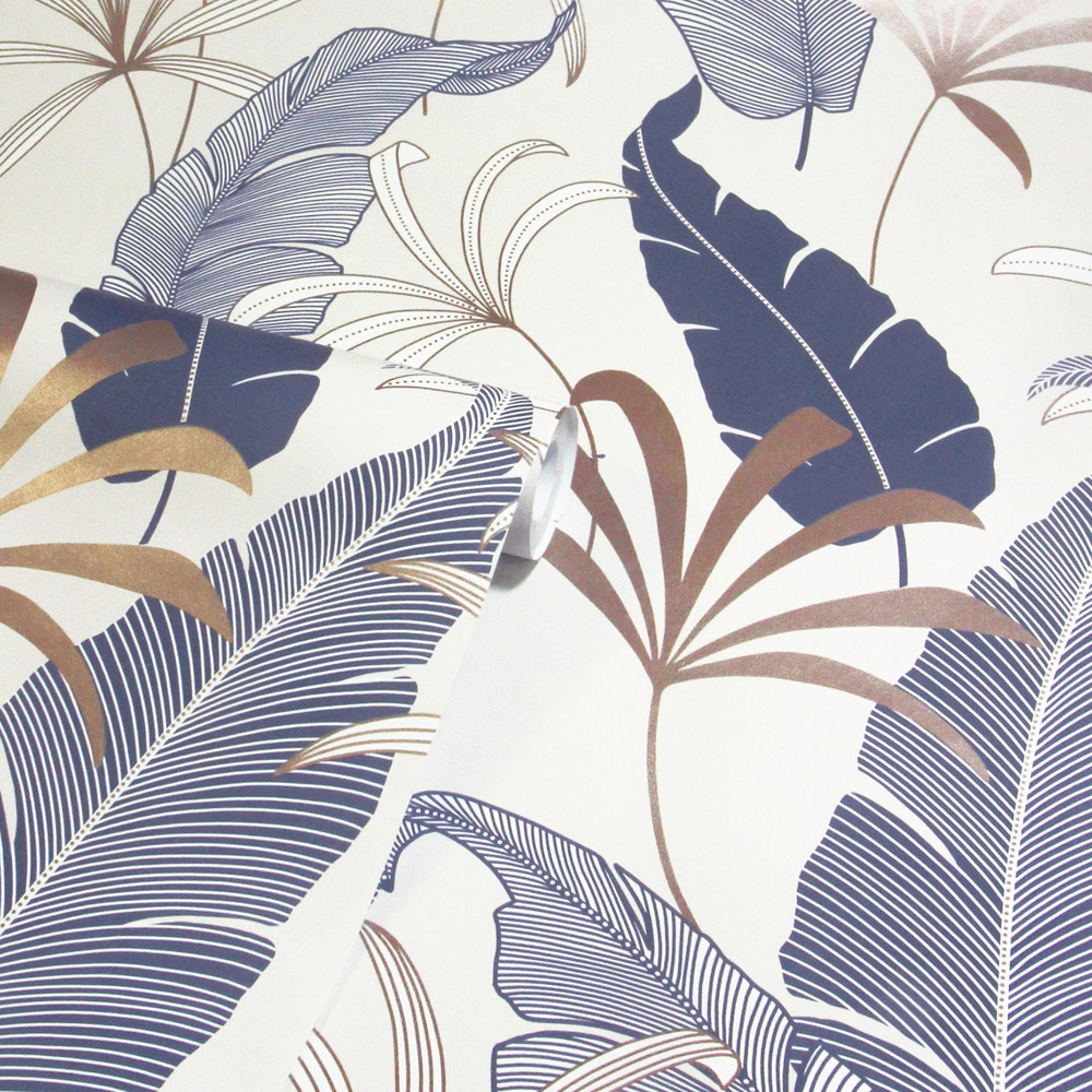 Arthouse Selago Beige and Blue Wallpaper Image 2