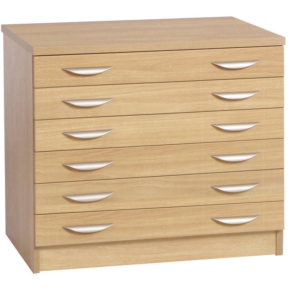 R White Cabinets 6 Drawer Brown A2 Plan Chest of Drawers Image 2