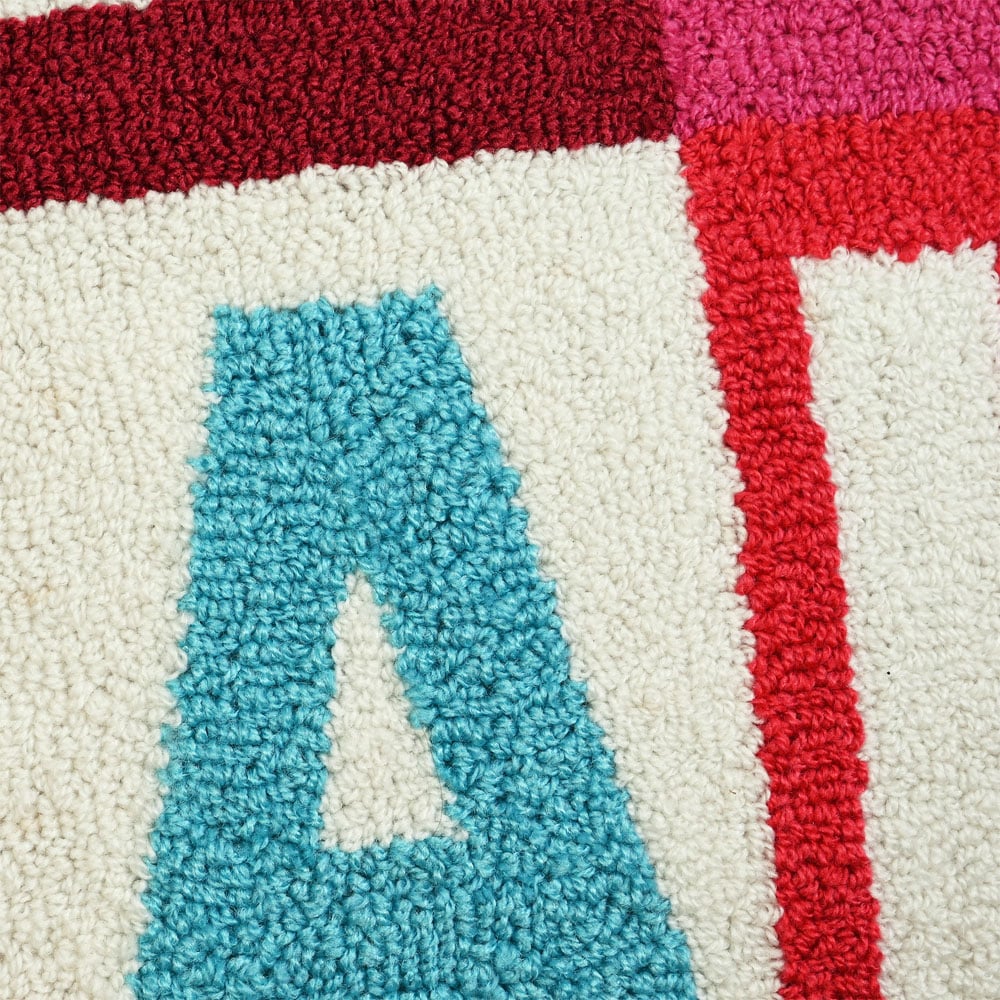 The Seasonal Gift Co. Multicolour Fa La La Hook Cushion 50 x 50cm Image 3