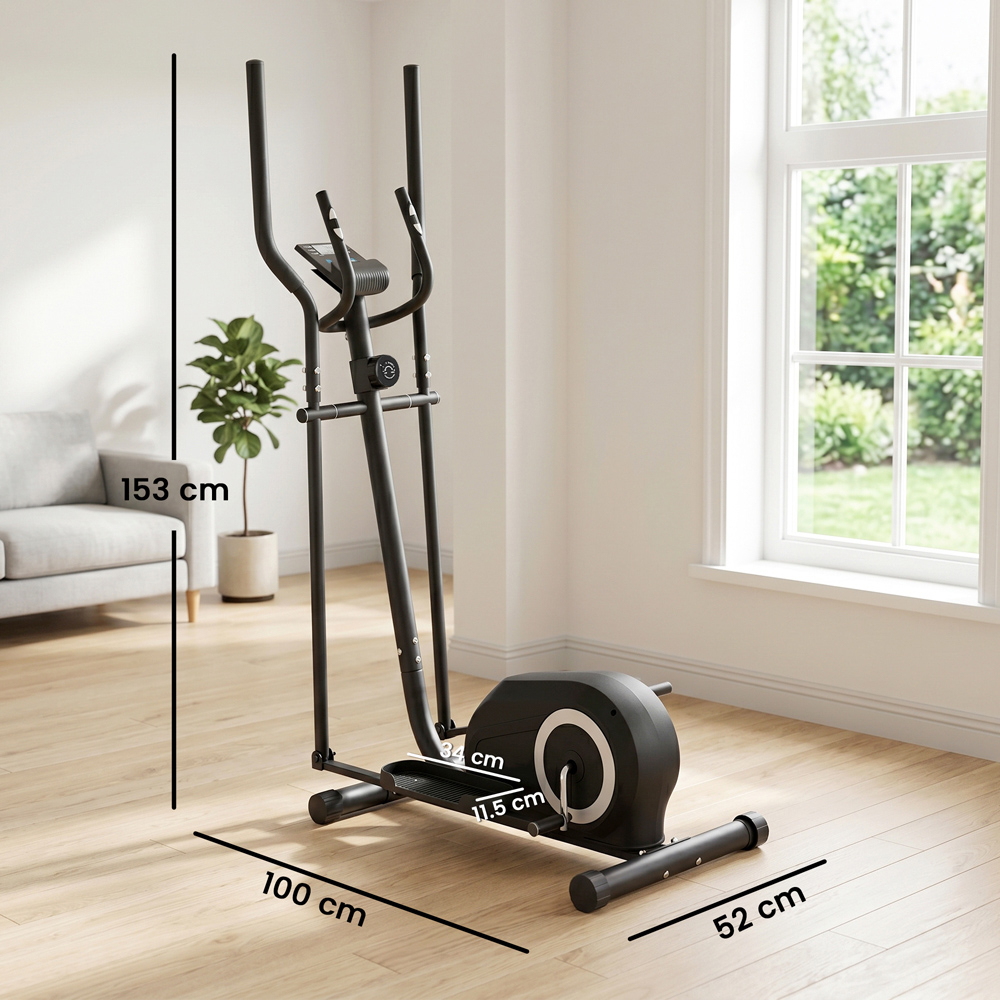 SPORTNOW Grey Quiet Magnetic Resistance Elliptical Cross Trainer with Bluetooth Image 9