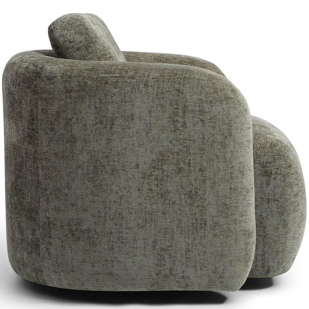 Molly Distressed Olive Soft Chenille Swivel Armchair Image 4
