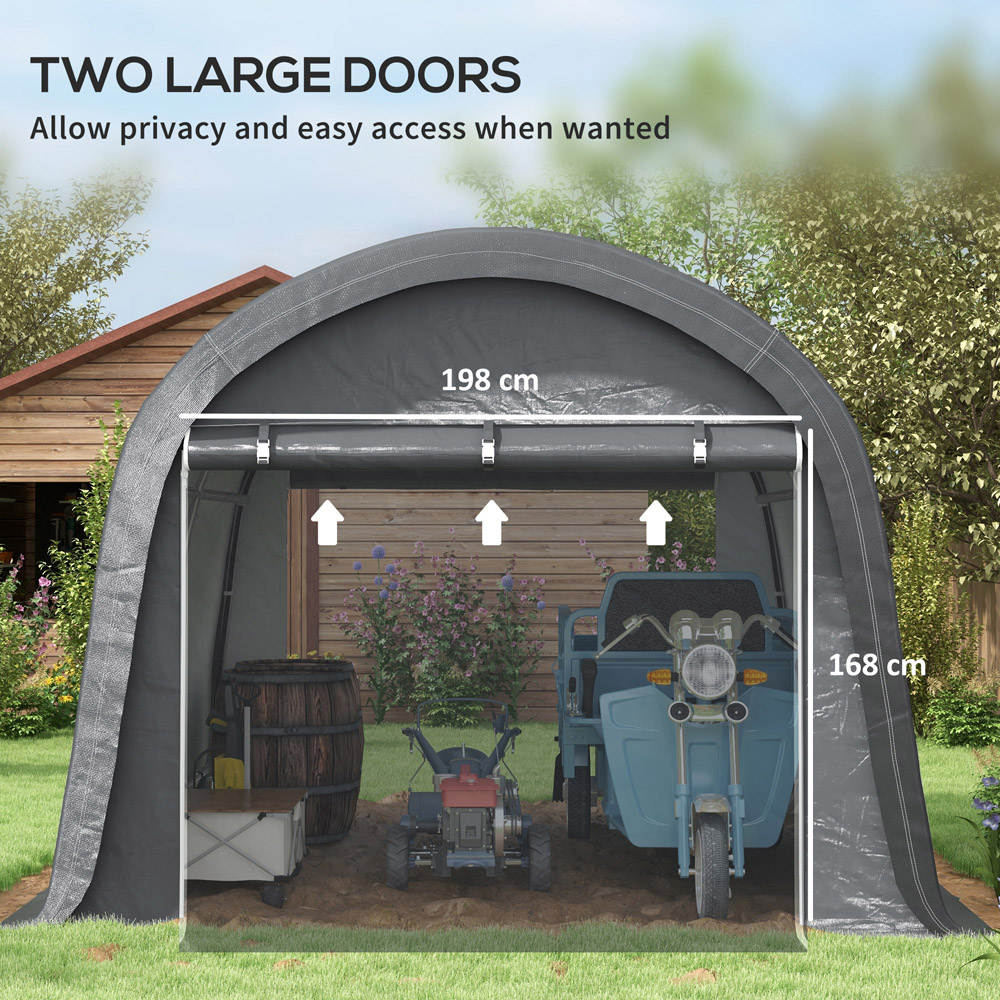 Outsunny 9.8 x 9.8ft Grey Heavy Duty Garden Storage Shed Image 6