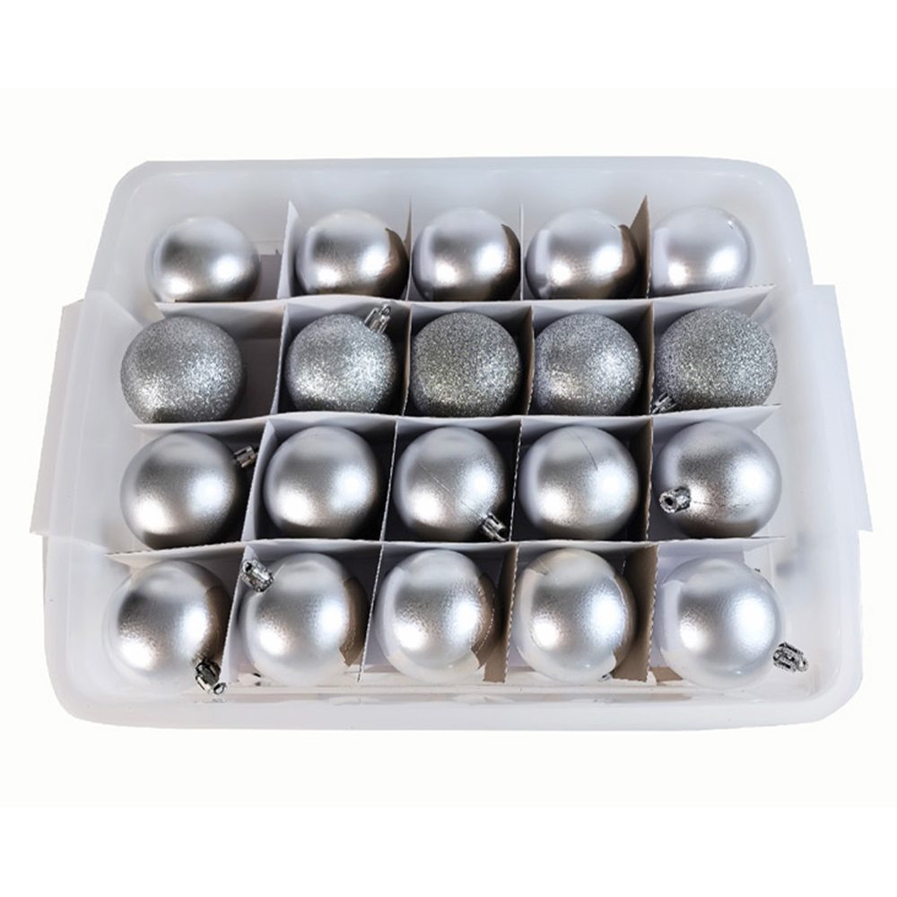 Pack of 70 Decorative Baubles Silver Image 1