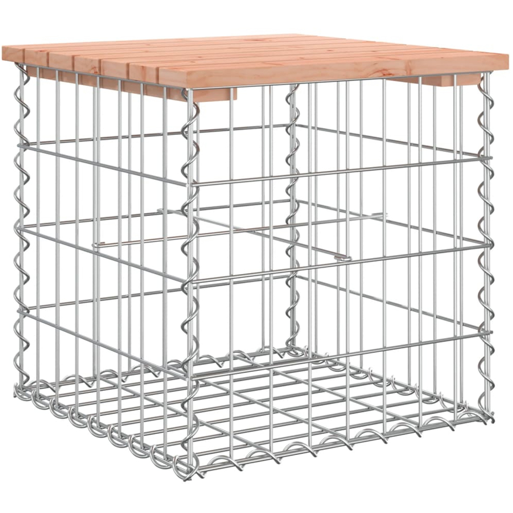 vidaXL Natural Solid Douglas Wood Gabion Design Garden Bench 43 x 44 x 42cm Image 4