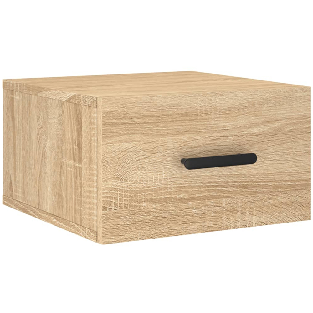 vidaXL Single Drawer Sonoma Oak Wall Mounted Bedside Cabinet Image 2