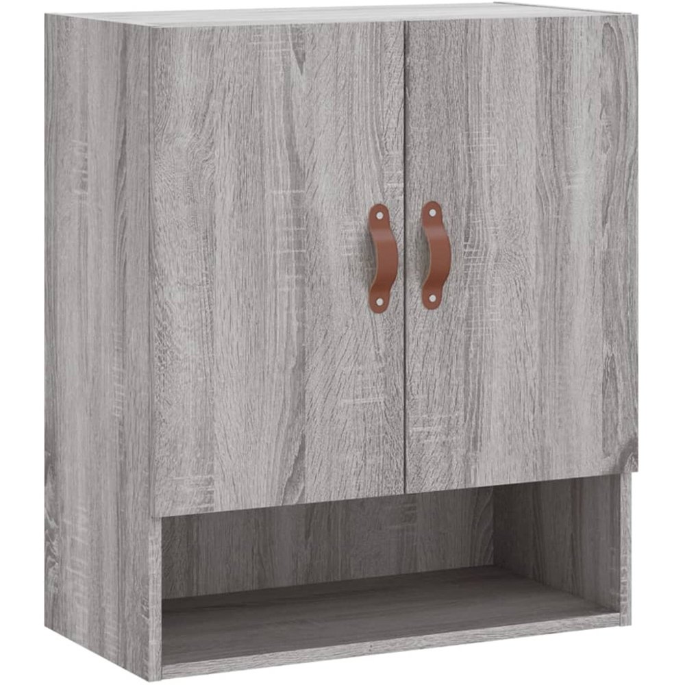 vidaXL 2 Door Single Shelf Grey Sonoma Oak Wall Cabinet Image 2