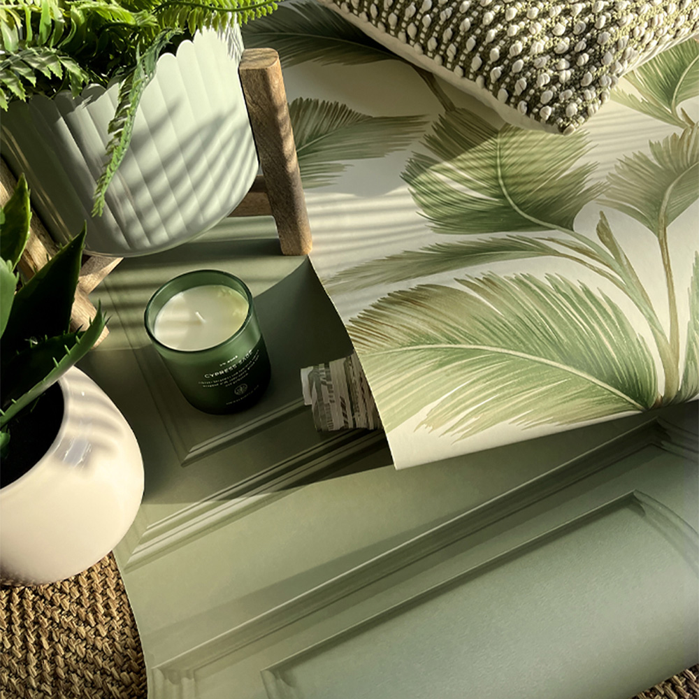 Belgravia Decor Kailani Sage and Cream Wallpaper Image 2