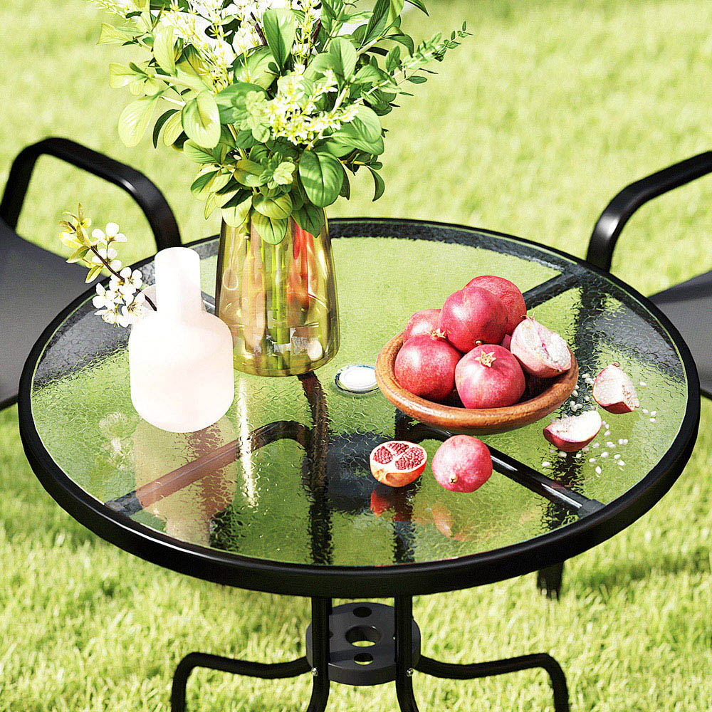 Outsunny 4 Seater Black Garden Dining Set Image 3