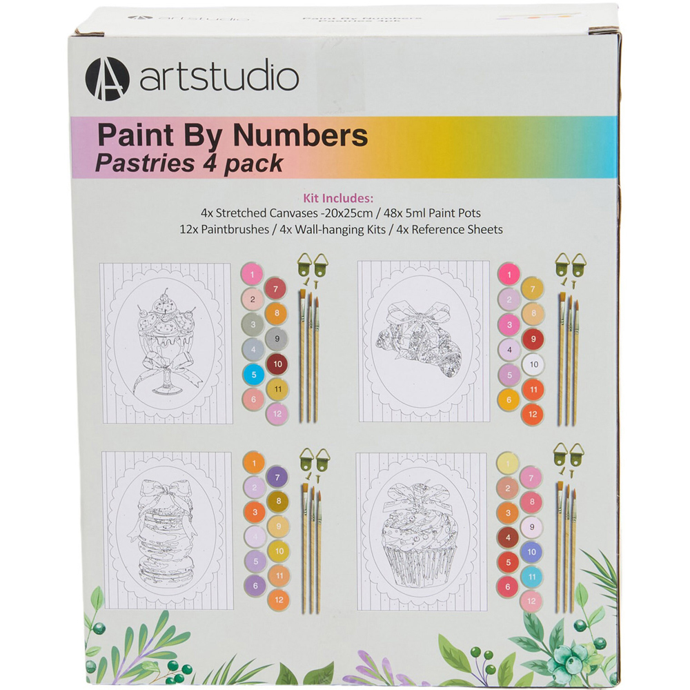 Pack of 4 Paint By Number Pastries Kits Image 5