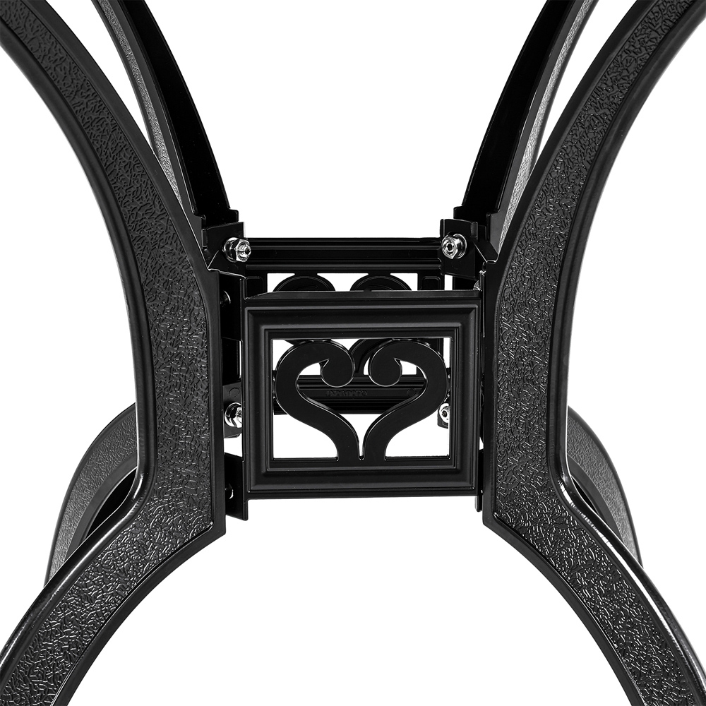 Living and Home 2 Seater Black Cast Aluminium Bistro Set Image 5