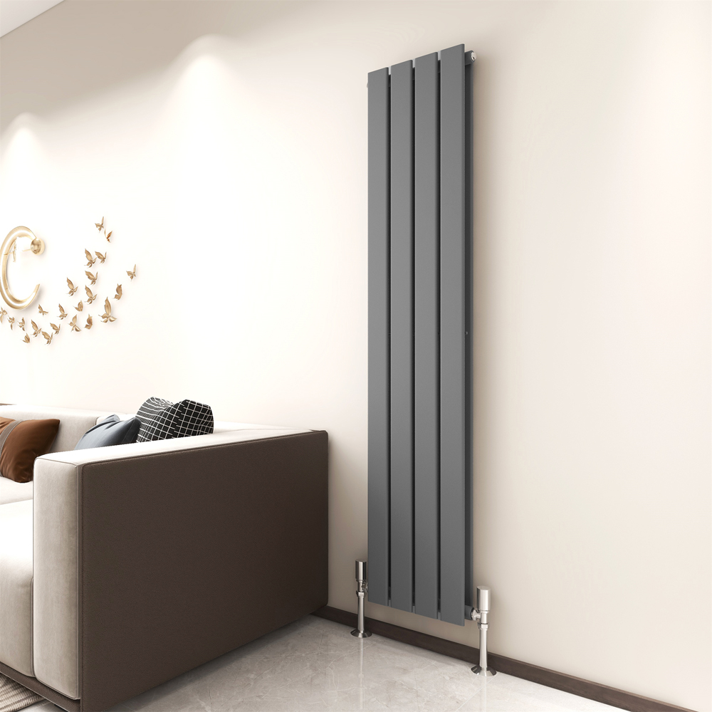 Anthracite 3463 BTU Double Flat Panel Vertical Column Radiator 1600 x 272mm Image 2
