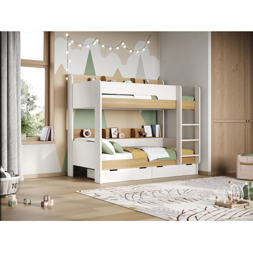 Flair Eddie Oak Wooden Storage Bunk Bed Image 6