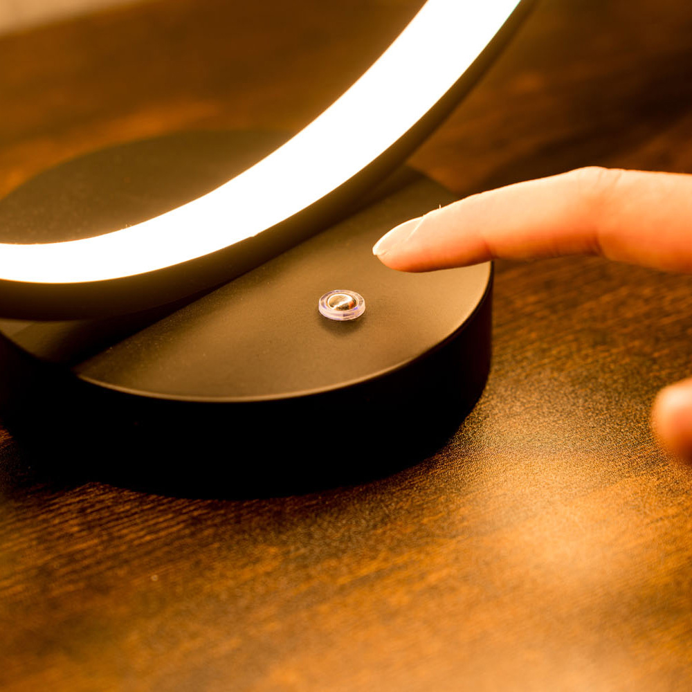 ValueLights Infinity Matt Black Loop Integrated LED Table Lamp Image 3