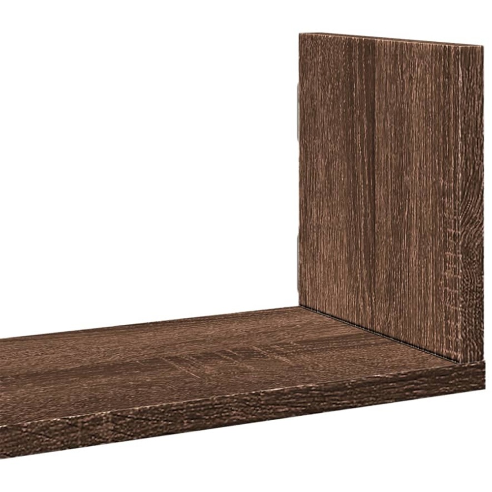 vidaXL 58 x 18cm Brown Oak Wall Shelf Set of 3 Image 6