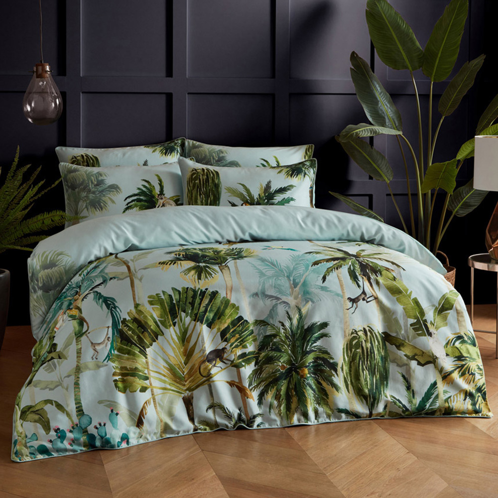 Paoletti Forsteriana Super King Multicolour Palms Duvet Cover Set Image 1