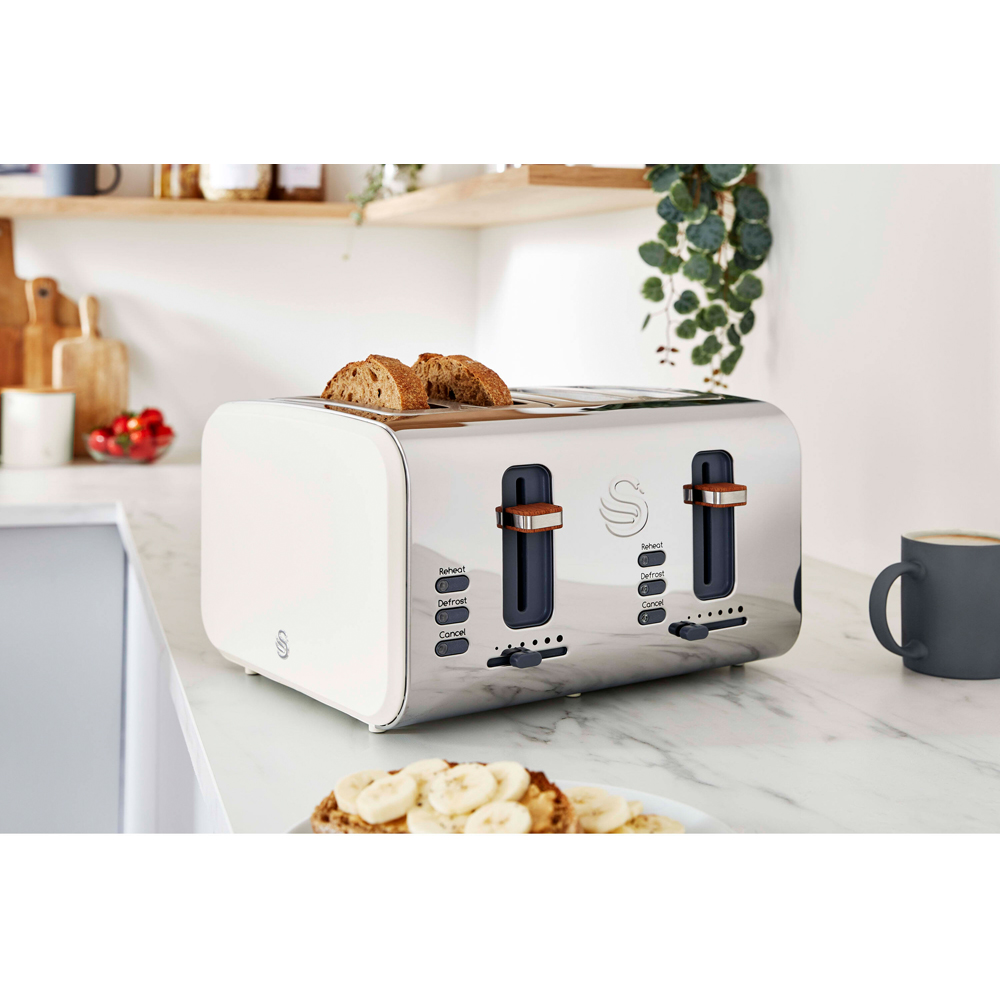 Swan Nordic EEJB206 White 4 Slice Toaster with 1.7L Kettle and 3.5L Slow Cooker Set Image 2