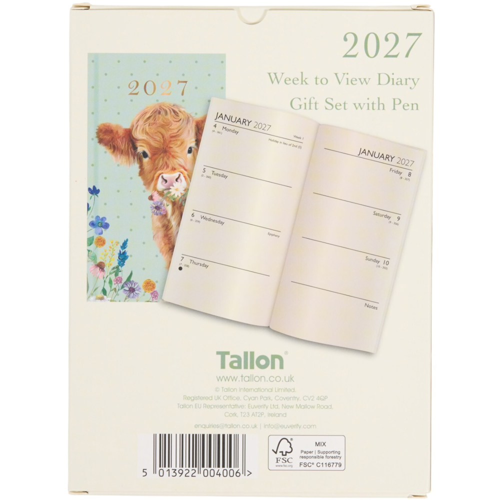 2027 Animal Diary Gift Set with Pen Image 3