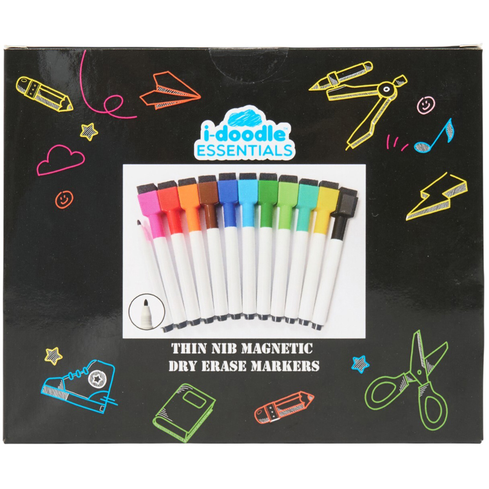Pack of 11 Thin Nib Magnetic Dry Erase Markers Image 2