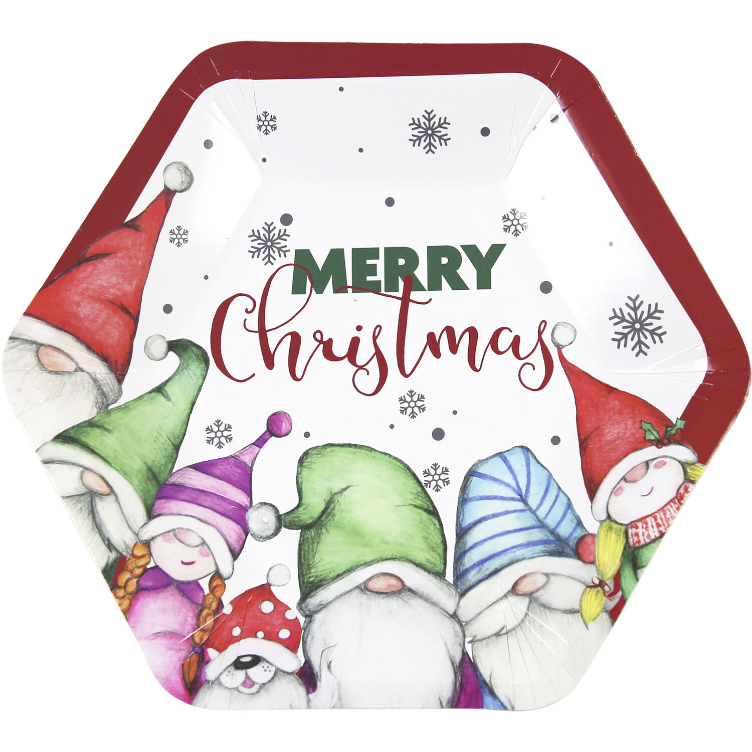 Pack of 6 Festive Gonk Plates - Red Image