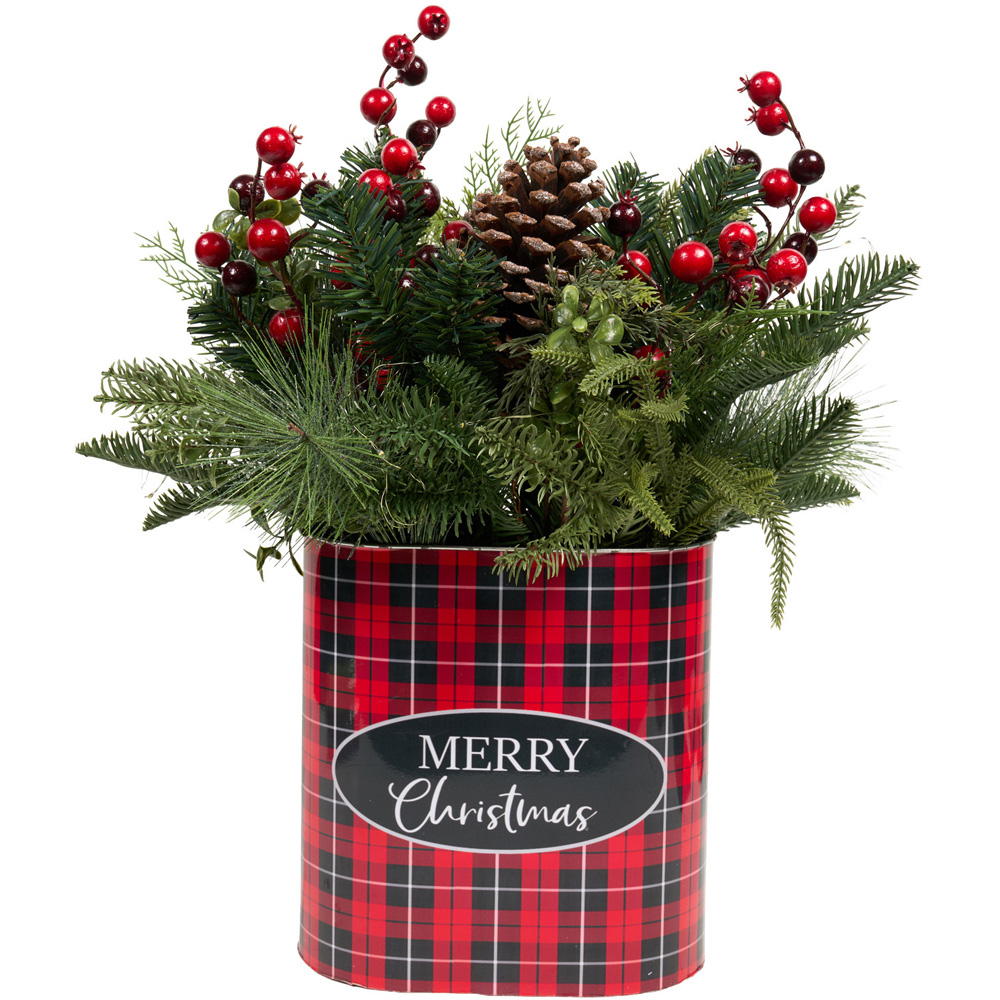 Merry Christmas Tartan Floristry Image 1