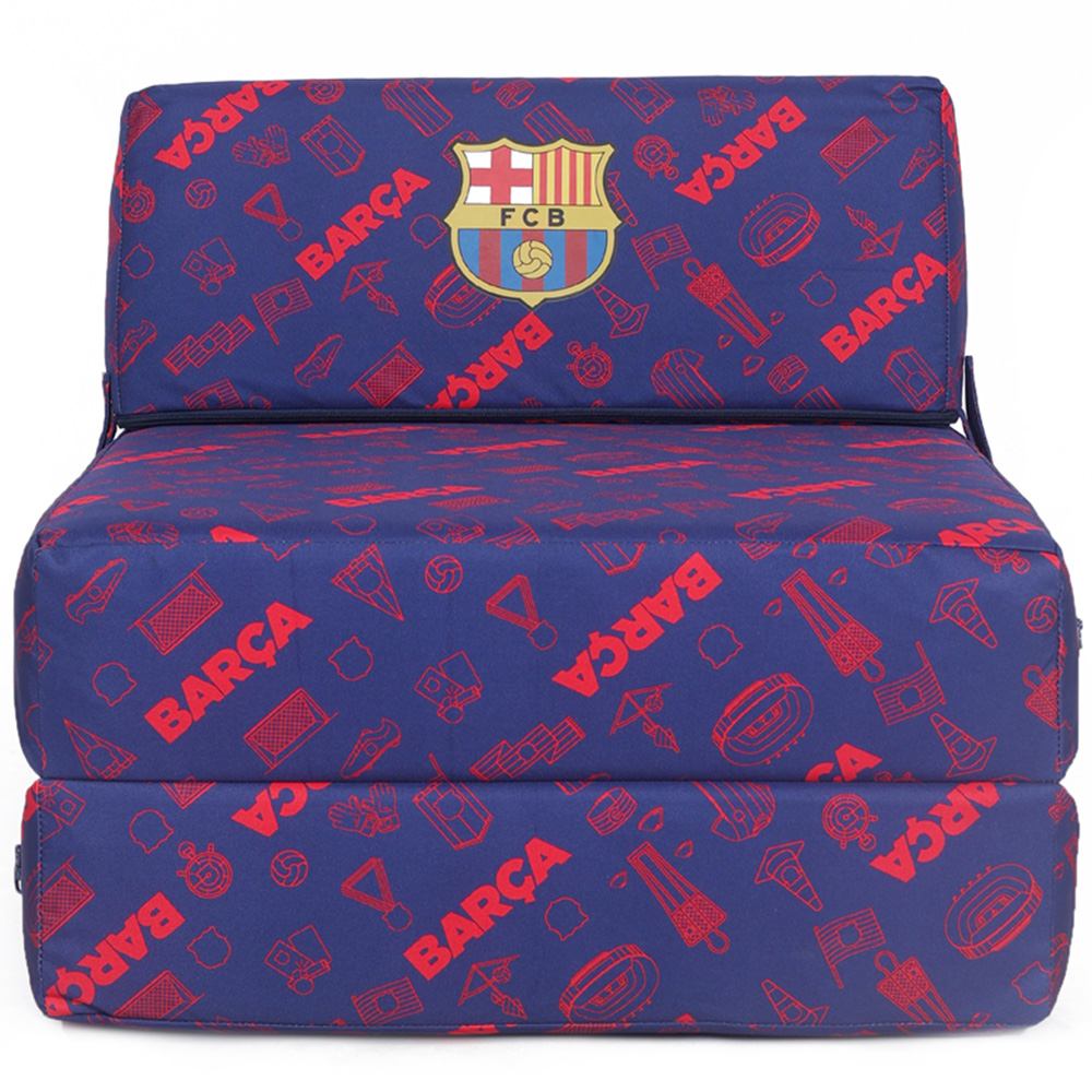 Kaikoo Barcelona Blue and Red Print Chair Bed Image 2