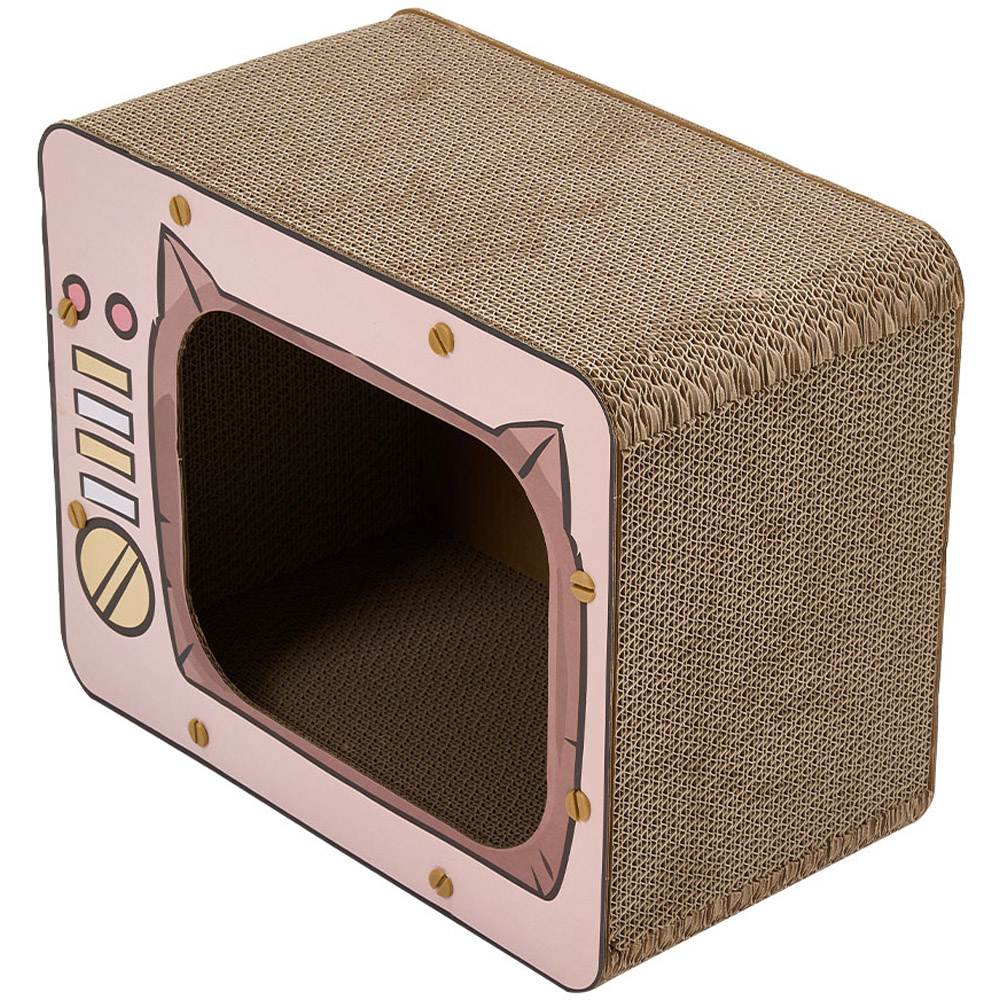 H&O Direct Pink Creative TV Cartoon Cat Scratcher House Image 2