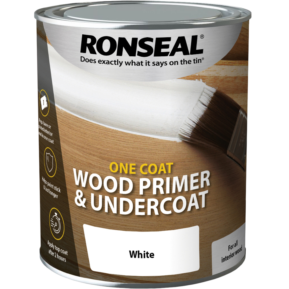 Ronseal One Coat White Wood Primer & Undercoat 750ml Image 2