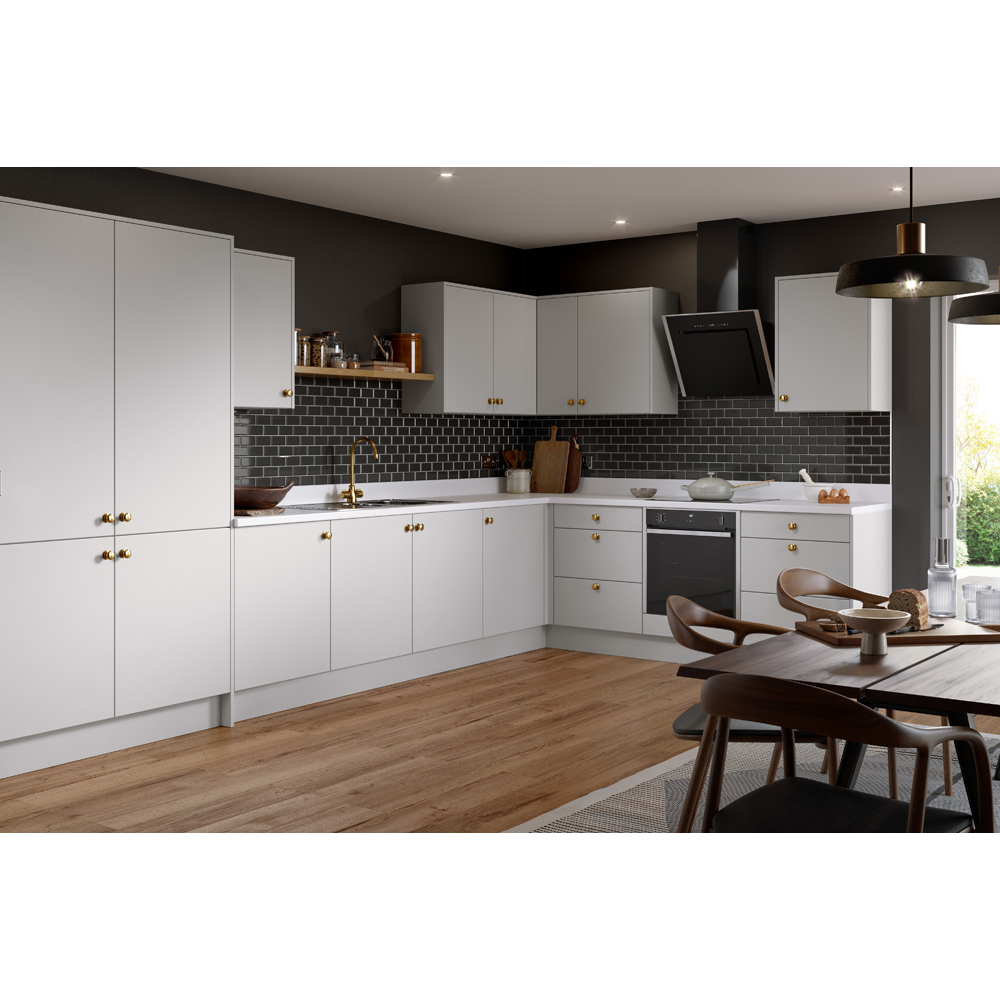 Kitchen Kit Value Slab Matt Light Grey Drawerline Base Cabinet 500mm Image 2