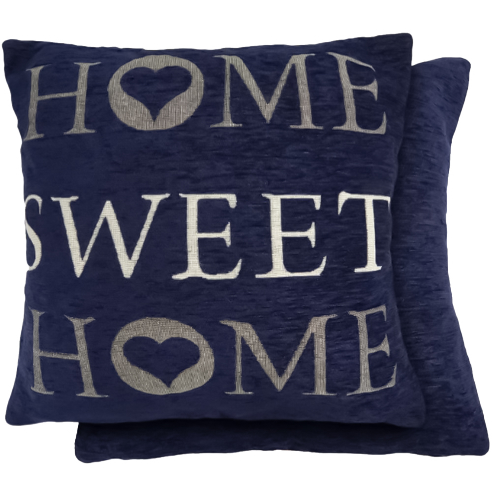 Serene Home Sweet Home Navy Cushion Cover 43 x 43cm Image