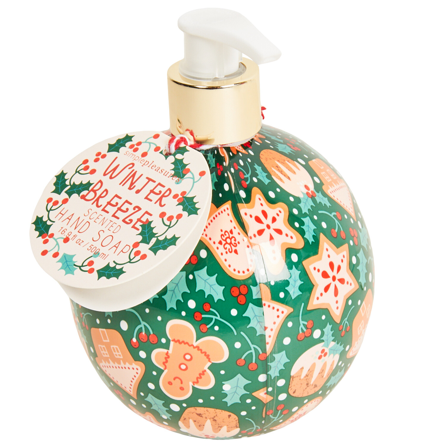 Gingerbread Man Hand Soap 500ml - Multicolour Image 2