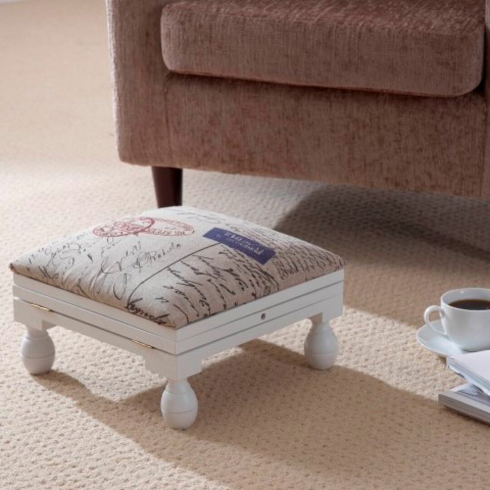 Greenhurst 3 Position White Footstool Image 3