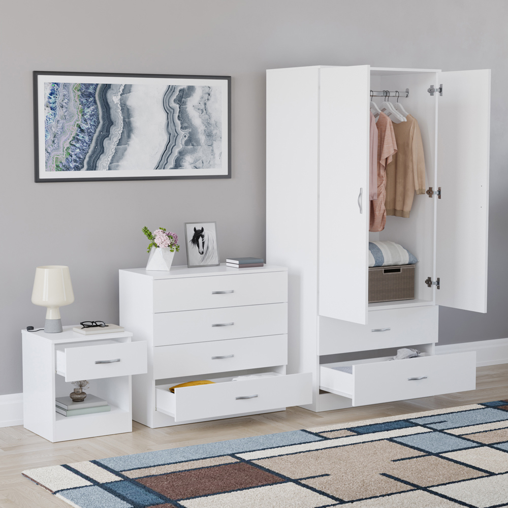 VIDA DESIGNS Riano White 3 Piece Bedroom Furniture Set Image 5