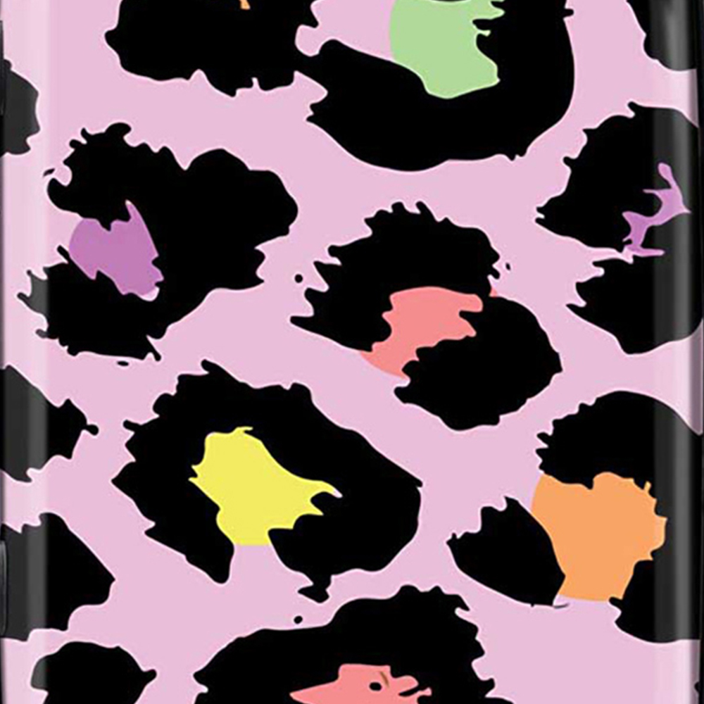 Warren Reed Designer Medium Pink Leopard Print Suitcase Image 3