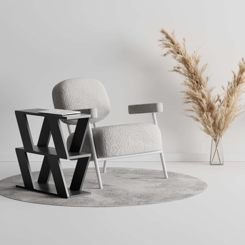 Decortie Lazena 2 Shelf Anthracite Side Table Image 4