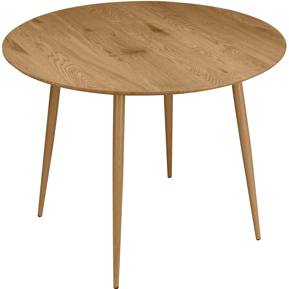 Loft24 Monza 4 Seater Oak Round Dining Table Image 2