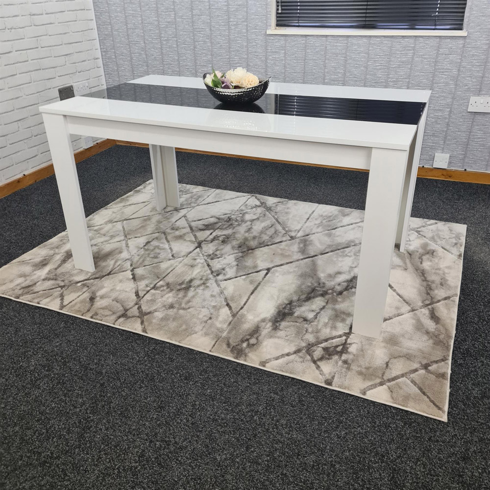 Portland 4 Seater Square Dining Table White and Black Image 4