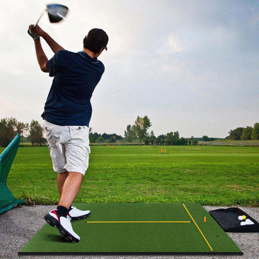 Costway Large Golf Hitting Mat with Rubber Tees and Alignment Sticks 25mm Image 2