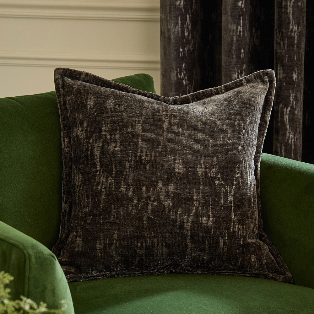 Paoletti Aurelio Jacquard Charcoal Chenille Cushion 45 x 45cm Image 2