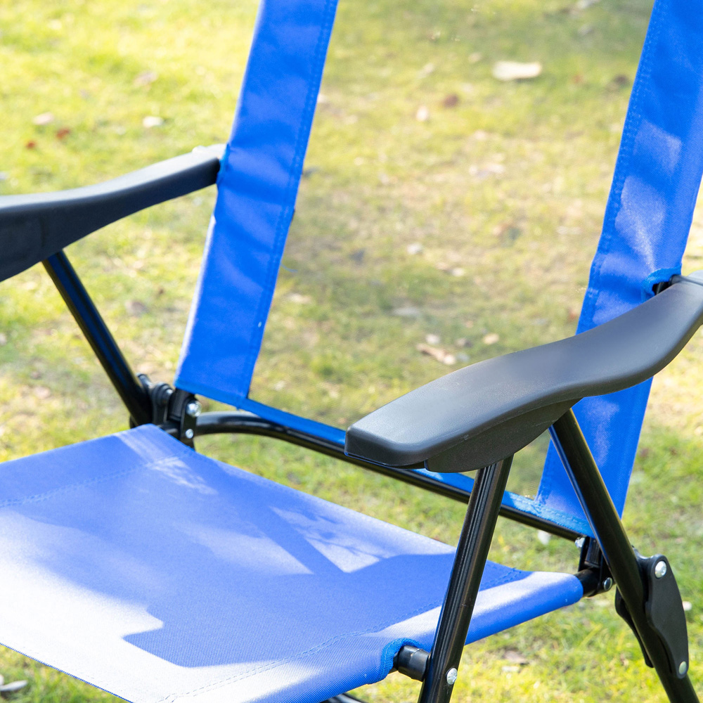 Outsunny Set of 2 Blue Folding Recliner Camping Chair Image 3