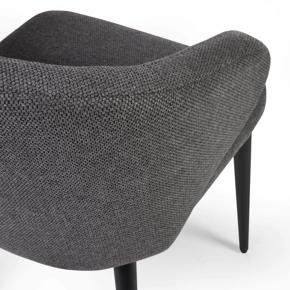 Julian Bowen Marcus Set of 2 Mid Grey Fabric Dining Chair Image 5