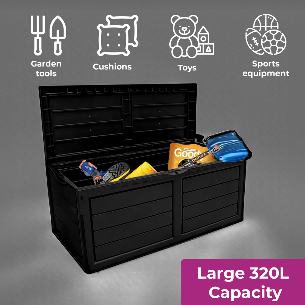 Neo 320L Dark Grey Plastic Storage Box Image 7