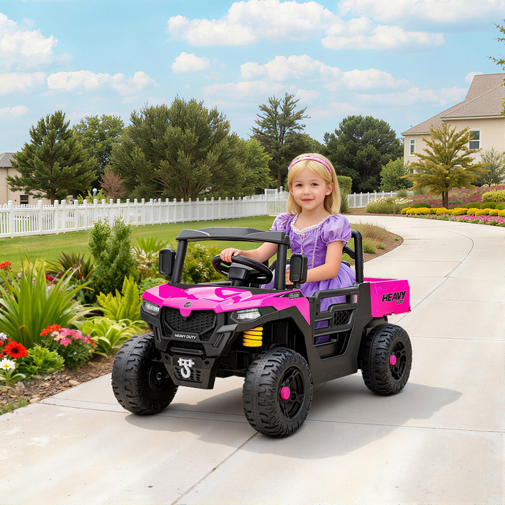 Tommy Toys AIYAPLAY Pink Kids Ride on Electric UTV Car 12V Image 2