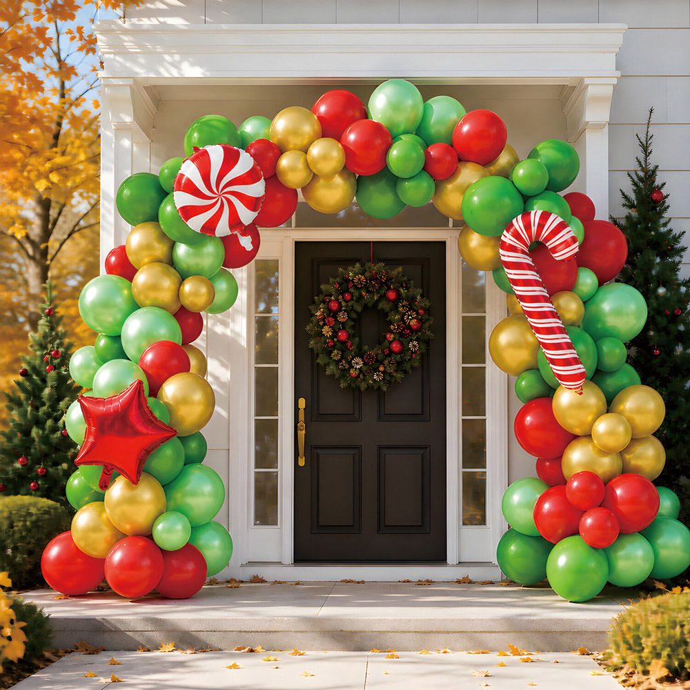 Christmas Candy Cane Balloon Arch Kit Image 2