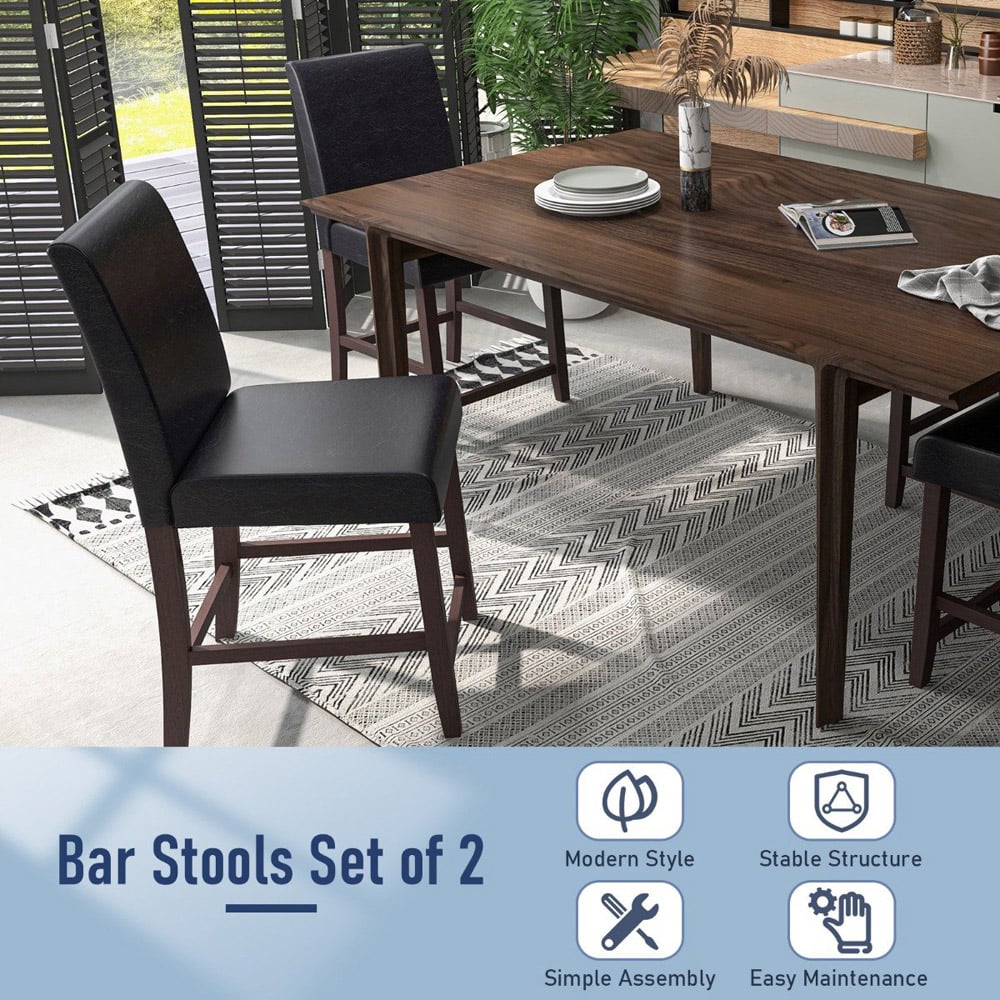 Costway Counter Height Bar Stool Set of 2 Image 4