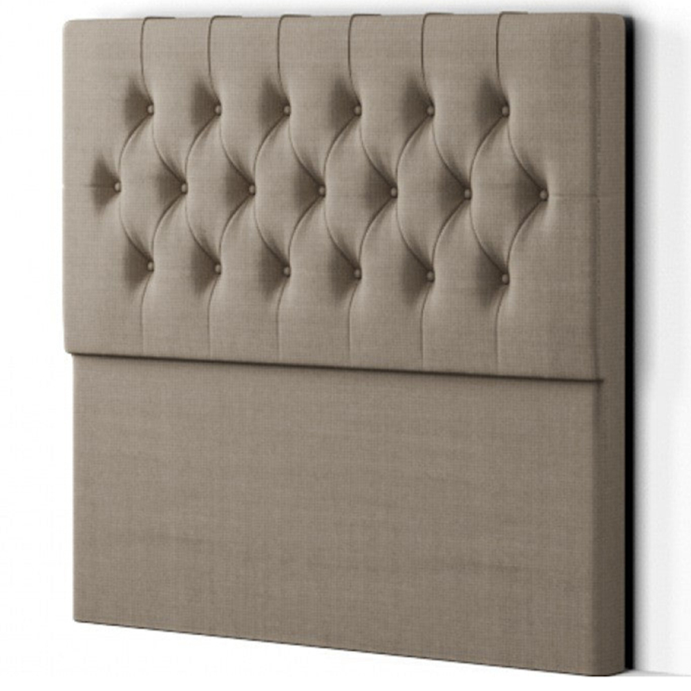 Eleganza Belgrave Small Double Beige Linen Floor Standing Headboard Image 2