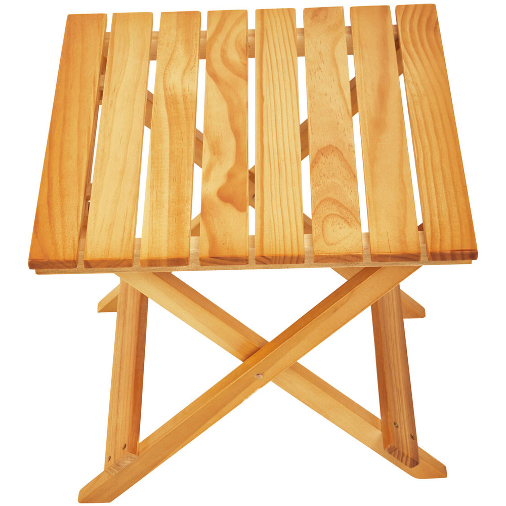 Premier Housewares Natural Wooden Folding Side Table Image 5