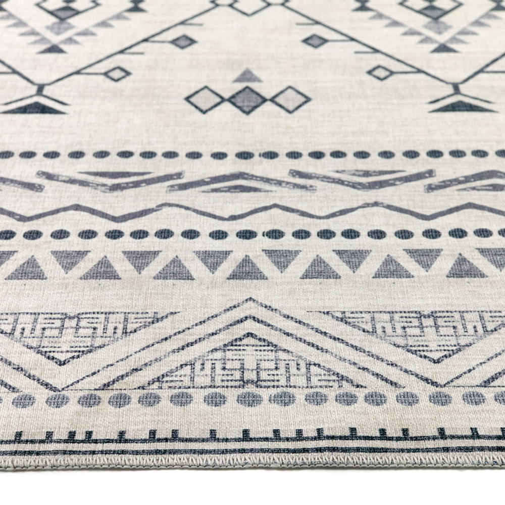 Origins My Washable Grey and Off White Nomad Rug 80 x 150cm Image 4