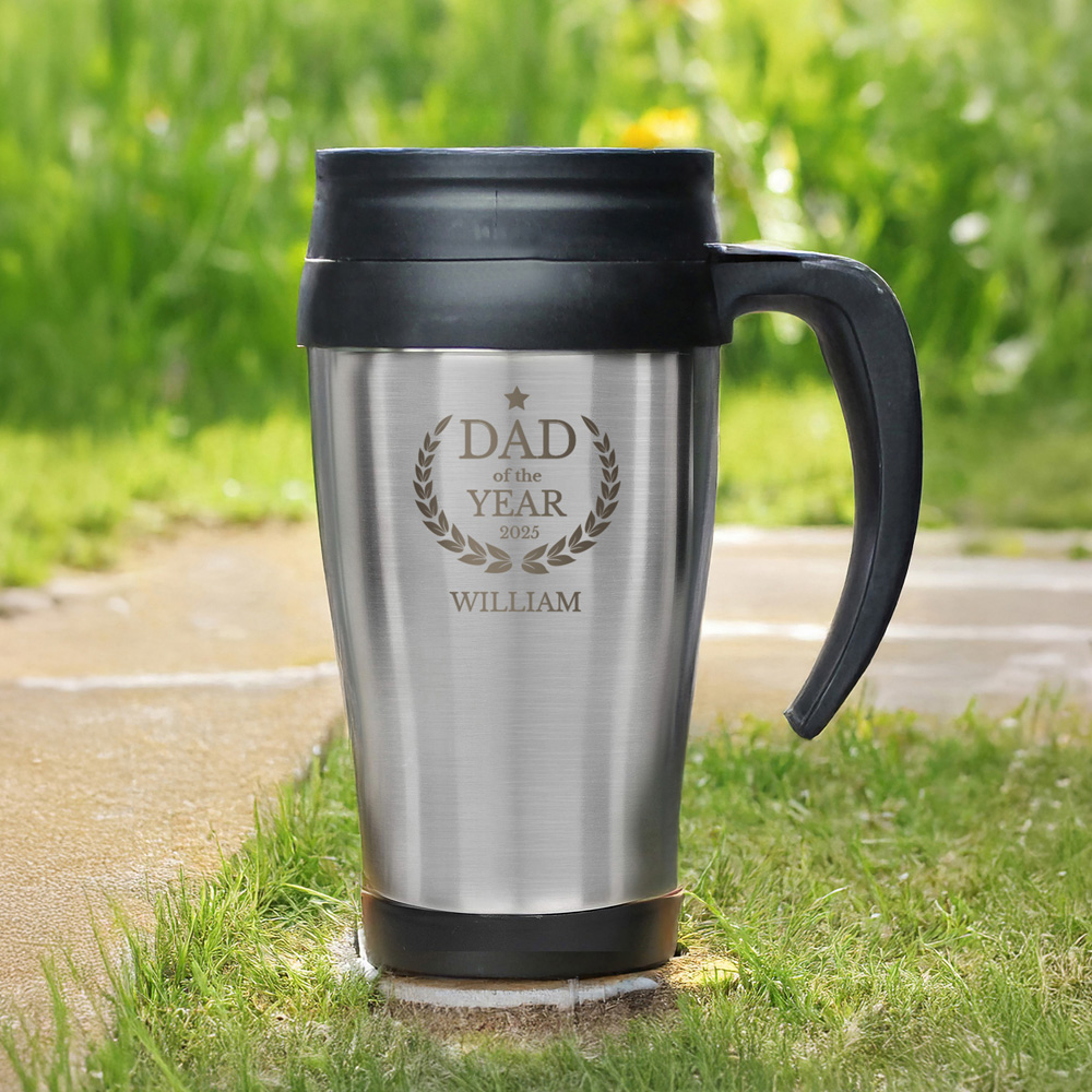 Personalised Memento Company Personalised Dad of The Year Travel Mug 400ml Image 3