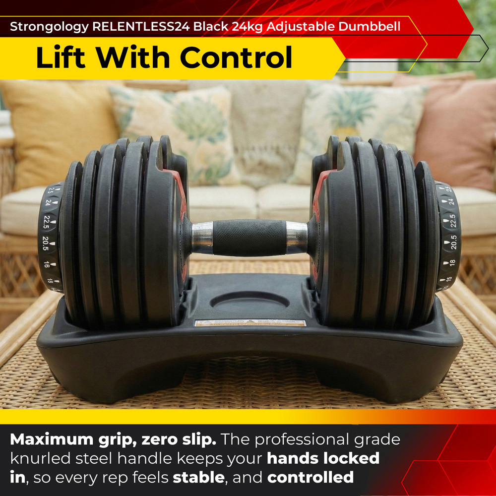 Strongology Urban24 Home Fitness Adjustable Dumbbell 2.5kg to 24kg Image 4