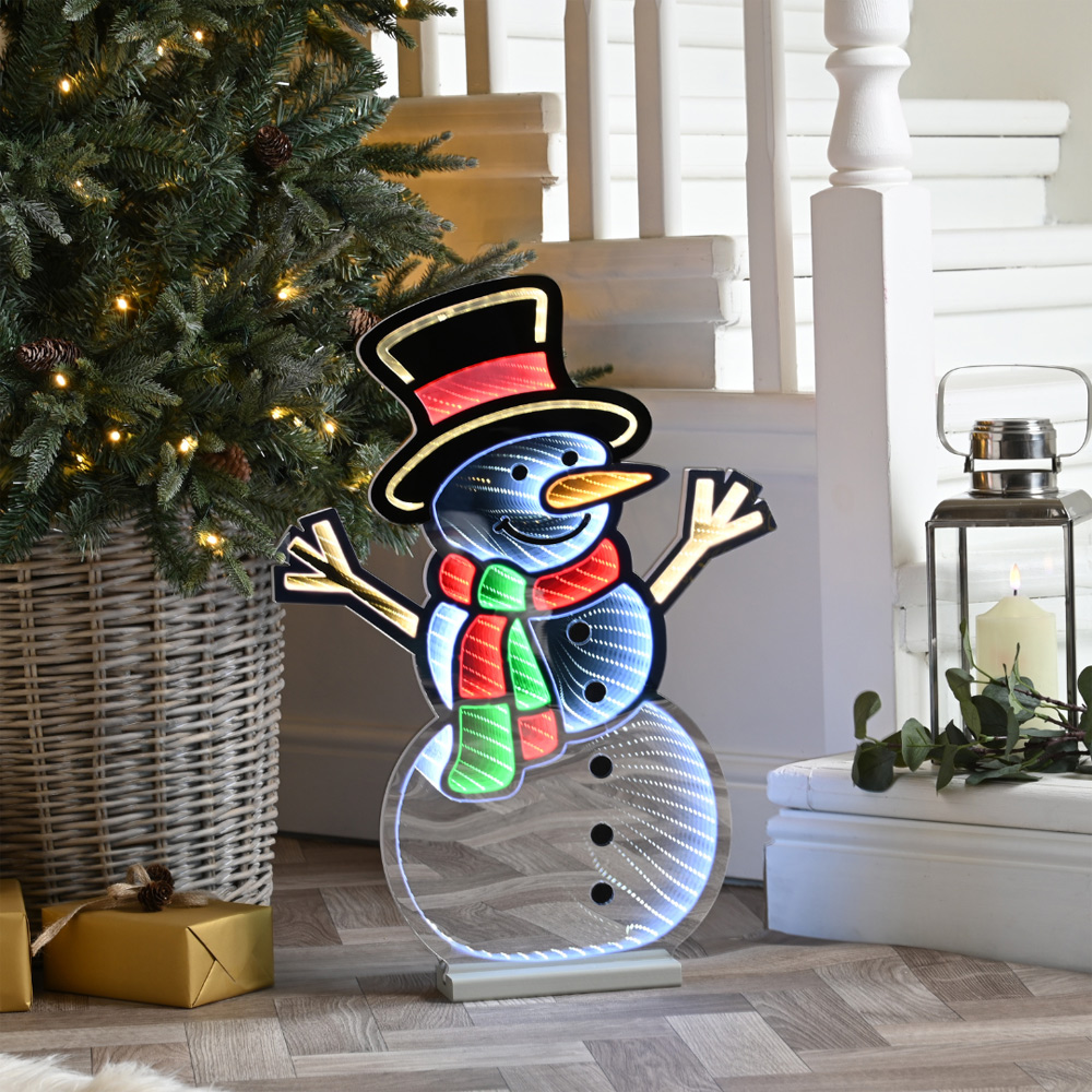 Samuel Alexander Multicolour LED Light Up Standing Snowman Infinity Christmas Decoration 60cm Image 3
